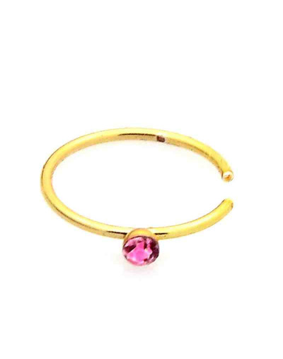 Piercing. Nose. Acero. Dorado. Rhinestone colores. 0,6 mm grosor. 7,8 mm diámetro. Caja 40 uds