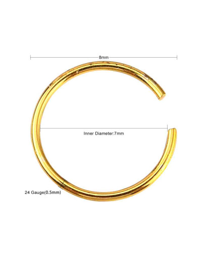 Piercing. Nose (nariz). Acero quirúrgico. Varios colores. 0,5 mm grosor. 7 mm diámetro. Caja 40 uds.