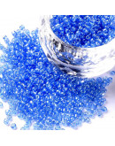 Chaquira. 2 mm. Cristal lustrado. CORNFLORWER BLUE. 1 mm perforación. 1 libra. 30000 uds aprox.