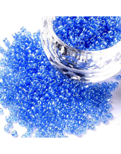 Chaquira. 2 mm. Cristal lustrado. CORNFLORWER BLUE. 1 mm perforación. 1 libra. 30000 uds aprox.
