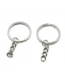 Accesorios llavero. Aleación de cobre. Color platino. 28 mm diámetro. Con cadena. 500 uds aprox.