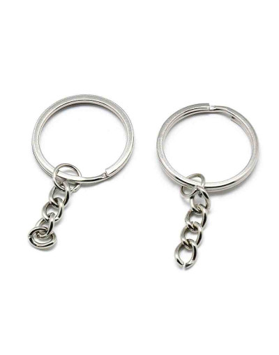 Accesorios llavero. Aleación de cobre. Color platino. 28 mm diámetro. Con cadena. 500 uds aprox. Accesorios llavero. Aleación de cobre. Color platino. 28 mm diámetro. Con cadena. 500 uds aprox.