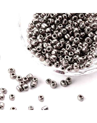 Chaquira. 4 mm. Color Sólido Metalizado. SILVER. 1,50 mm perforación. 1 libra. 4500 uds aprox.