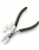 Pinza plana punta nylon. Incluye de repuesto. KAMAÑ. 140 milimetros. Acero inoxidable. 3 uds.