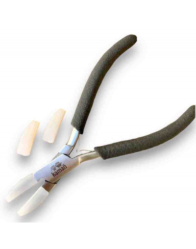 Pinza plana punta nylon. Incluye de repuesto. KAMAÑ. 140 milimetros. Acero inoxidable. 3 uds.