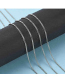 Cadena. Acero inoxidable. Color plateado. Curb Chain. 2,7x2x0,5 milímetros. 10 metros.