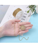 Cadena. Acero inoxidable. Color dorado. Cable Chain. 2,5x2x0,5 milímetros. 10 metros.