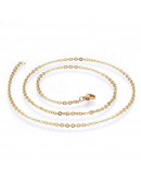 Cadena. Acero inoxidable. Color dorado. Cable Chain. Con cierre. 45 cm largo. 1,5 mm grosor. 10 uds.