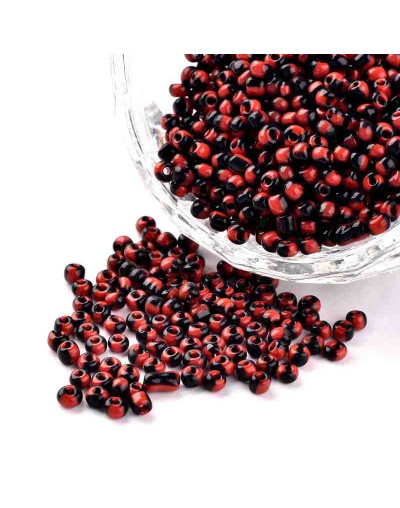 Chaquira. 2,5 mm. Color Sólido Bicolor. WINE-BLACK. 1 mm perforación. 1 libra. 15000 uds aprox.