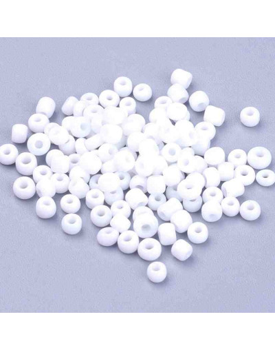 Chaquira. 3 mm. Color Sólido. WHITE. 1 mm perforación. 1 libra. 10000 uds aprox.