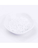 Chaquira. 3 mm. Color Sólido. WHITE. 1 mm perforación. 1 libra. 10000 uds aprox.