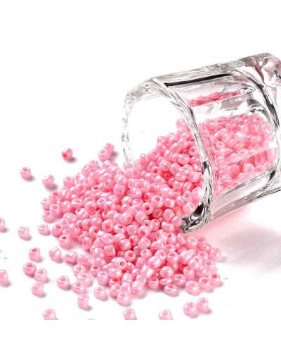 Chaquira. 2 mm. Color sólido. PINK. 1 mm perforación. 1 libra. 30000 uds aprox.