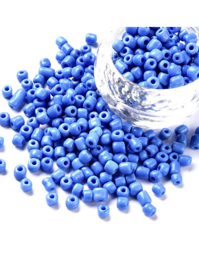 Chaquira. 4 mm. Color Sólido. CORN FLOWER BLUE. 1,50 mm perforación. 1 libra. 4500 uds aprox.