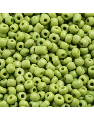 Chaquira. 4 mm. Color Sólido. GREEN YELLOW. 1,50 mm perforación. 1 libra. 4500 uds aprox.