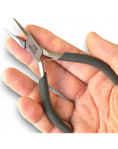 Pinza media caña. KAMAÑ. Acero inoxidable. 115 milímetros largo. 20 mm punta. 3 unidades.