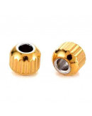 Rondelle (2). Acero inoxidable. Color dorado. 4x3,5 milímetros. 1,6 mm perforación. 10 unidades.