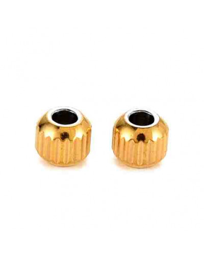 Rondelle (2). Acero inoxidable. Color dorado. 4x3,5 milímetros. 1,6 mm perforación. 10 unidades.