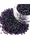 Chaquira. 2 mm. Color Sólido Metalizado. RAINBOW. 1 mm perforación. 40 gramos. 2600 uds. aprox.