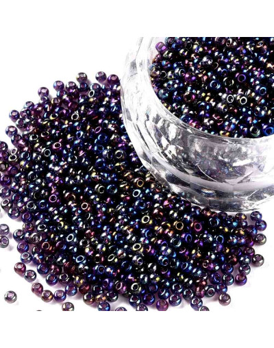Chaquira. 2 mm. Color Sólido Metalizado. RAINBOW. 1 mm perforación. 40 gramos. 2600 uds. aprox.