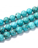 Magnesita natural. 04 mm diámetro. 0,8 mm perforación. 90 unidades hilo (aproximado)