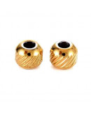 Rondelle (3). Acero inoxidable. Color dorado. 6x5,5 milímetros. 2 mm perforación. 10 unidades.