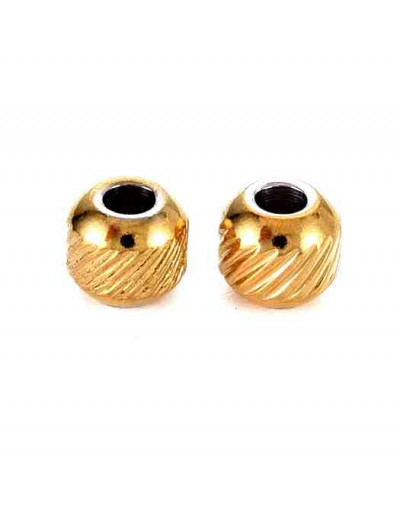 Rondelle (3). Acero inoxidable. Color dorado. 6x5,5 milímetros. 2 mm perforación. 10 unidades.