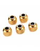 Rondelle (3). Acero inoxidable. Color dorado. 6x5,5 milímetros. 2 mm perforación. 10 unidades.