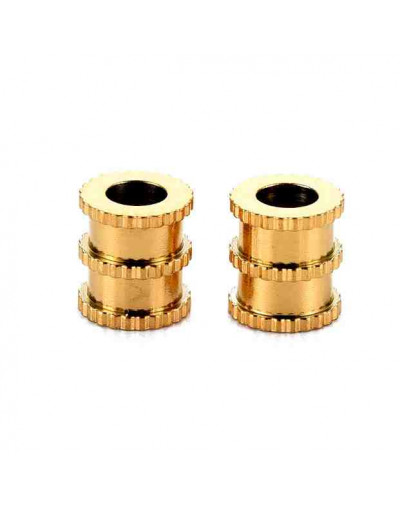 Columna. Acero inoxidable. Color dorado. 6,5x6 milímetros. 3 mm perforación. 10 unidades.