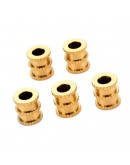 Columna. Acero inoxidable. Color dorado. 6,5x6 milímetros. 3 mm perforación. 10 unidades.