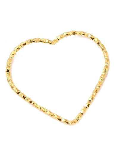 Linking Rings. Corazón (4). Acero inoxidable. Baño 18KGold. 24x26x1 milímetros. 1 unidad.