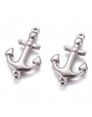 Ancla (2). Acero inoxidable. Color plateado. 27x16x2 milímetros. 1,5 mm perforación. 1 unidad.