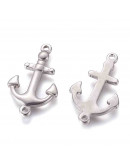 Ancla (2). Acero inoxidable. Color plateado. 27x16x2 milímetros. 1,5 mm perforación. 1 unidad.