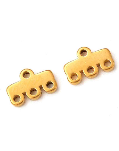 Accesorio (1). Acero inoxidable. Color dorado. 5x8x1,5 milímetros.. 1 mm perforación. 2 unidades.