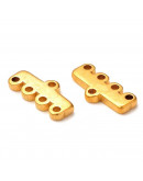 Accesorio (2). Acero inoxidable. Color dorado. 5x11,5x1,5 milímetros. 1 mm perforación. 2 unidades.