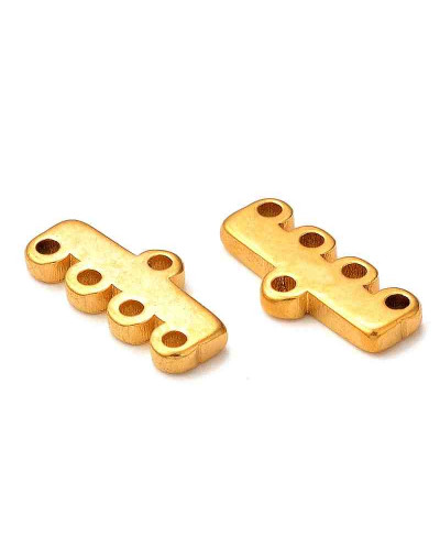 Accesorio (2). Acero inoxidable. Color dorado. 5x11,5x1,5 milímetros. 1 mm perforación. 2 unidades.
