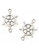 Ancla. Alación de cobre. Color plateado. 23x15x2 milímetros. 2 mm perforación. 10 unidades.