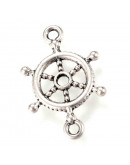 Ancla. Alación de cobre. Color plateado. 23x15x2 milímetros. 2 mm perforación. 10 unidades.