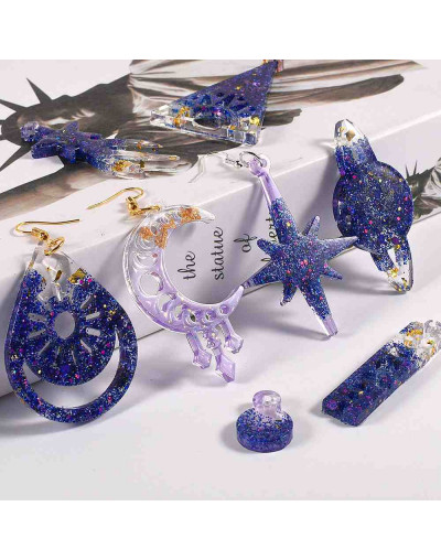 Moldes de silicona. Para resina. 9 formas diferentes. Planetas y estrellas. 263x130x5 mm. 1 unidad.