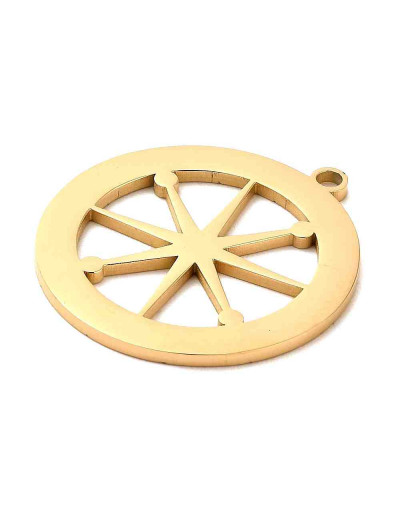 Constelaciones. Acero inoxidable. Color dorado. 30x28x1 milímetros. 2 mm perforación. 1 unidad.