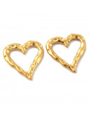 Linking Rings. Corazón (1). Aºcero inoxidable. Color dorado. 19X18X2 milímetros.1 unidad.