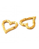 Linking Rings. Corazón (1). Aºcero inoxidable. Color dorado. 19X18X2 milímetros.1 unidad.