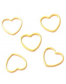 Linking Rings. Corazón (2). Acero inoxidable. Color dorado. 10X12X1 milímetros. 2 unidades.