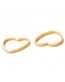 Linking Rings. Corazón (2). Acero inoxidable. Color dorado. 10X12X1 milímetros. 2 unidades.
