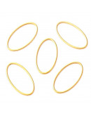 Linking Rings. Ovalo (1). Acero inoxidable. Color dorado. 21x11x1 milímetros. 2 unidades.