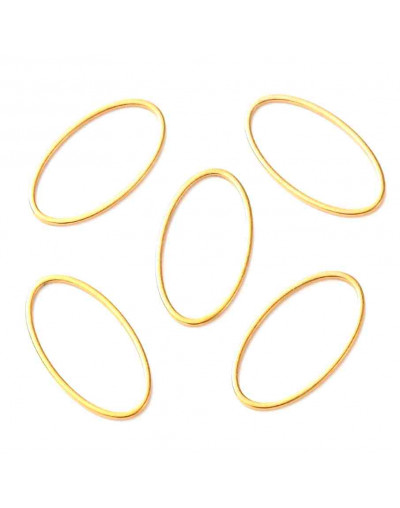 Linking Rings. Ovalo (1). Acero inoxidable. Color dorado. 21x11x1 milímetros. 2 unidades.