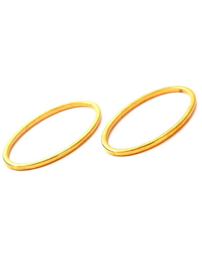 Linking Rings. Ovalo (1). Acero inoxidable. Color dorado. 21x11x1 milímetros. 2 unidades.
