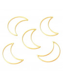Linking Rings. Luna (1). Acero inoxidable. Color dorado. 25x17x1 milímetros. 2 unidades.