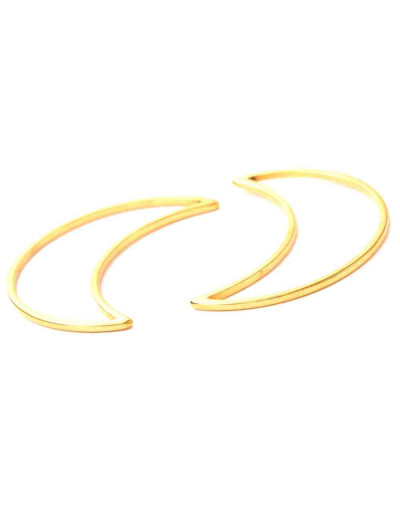 Linking Rings. Luna (1). Acero inoxidable. Color dorado. 25x17x1 milímetros. 2 unidades.