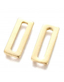 Linking Rings. Rectángulo. Acero inoxidable. Color dorado. 20x8x1,5 milímetros. 2 unidades.