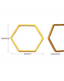 Linking Rings. Hexágono. Acero inoxidable. Color dorado. 16x18x0,8 milímetros. 2 unidades.